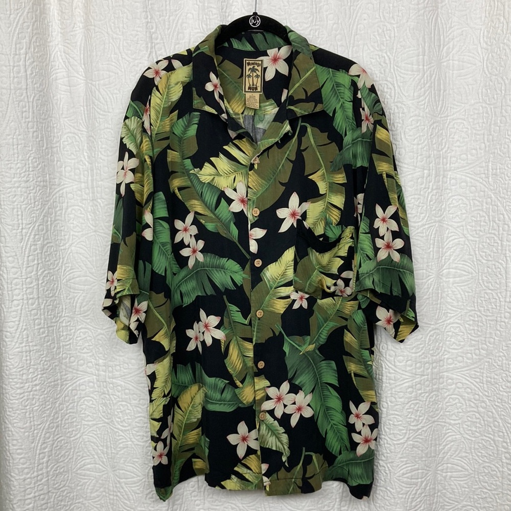 Montego Mon Men’s 100% Silk Hawaiian Shirt sz Large